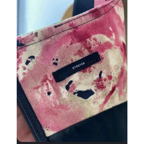 Talbots Dress Womens 12 Petite Black Pink Green Floral Cotton Canvas - Picture 4 of 5